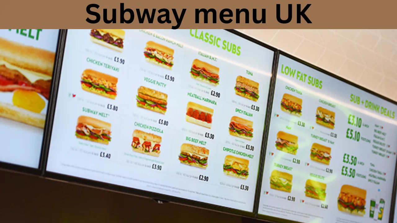 Subway Menu UK