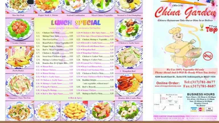 China Garden Menu