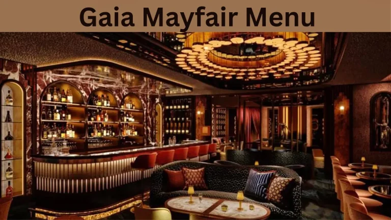 Gaia Mayfair Menu