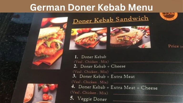 German Doner Kebab Menu