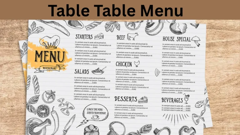 Table Table Menu