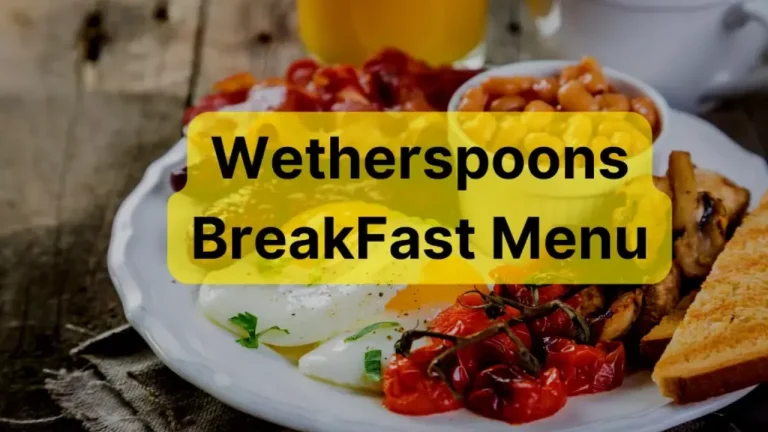 Wetherspoons Breakfast Menu