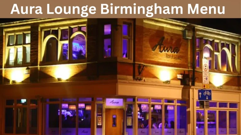Aura Lounge Birmingham Menu