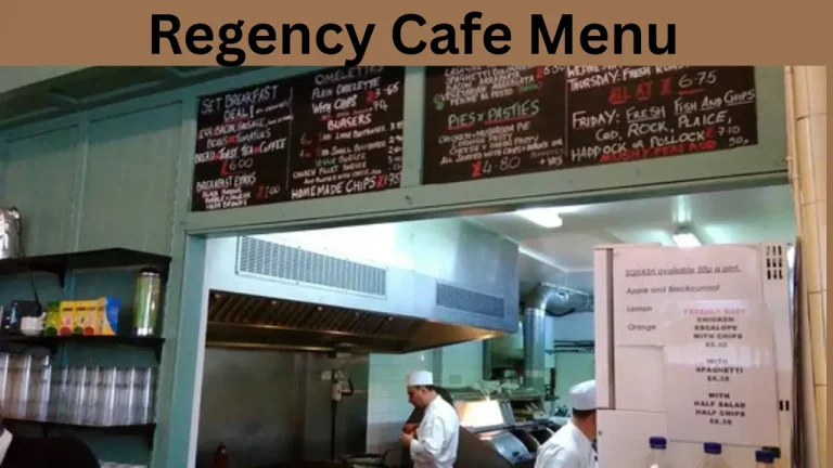 Regency Cafe Menu