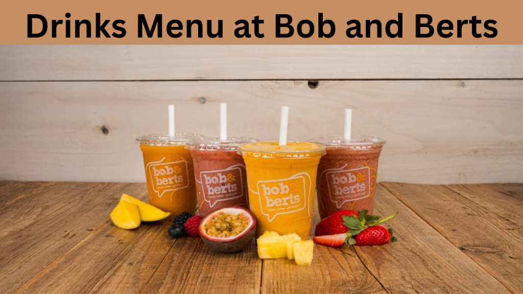 Drinks Menu at Bob and Berts