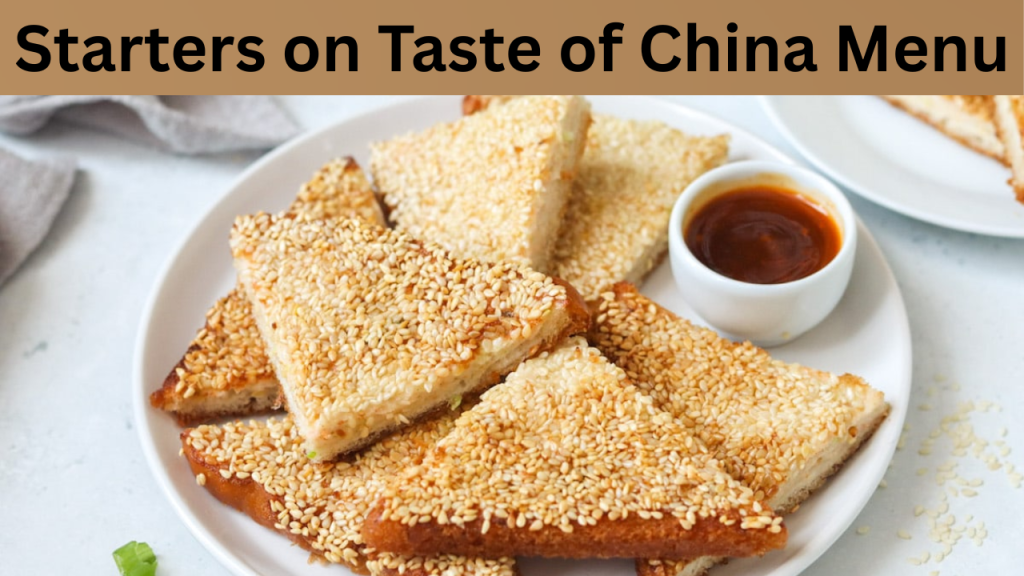Starters on Taste of China Menu